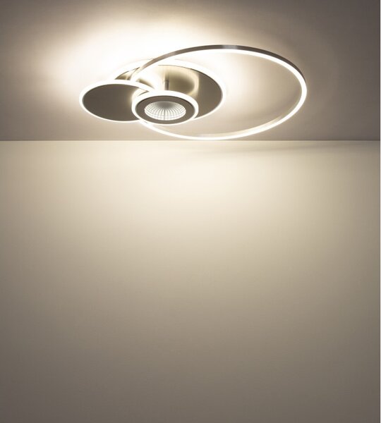 Globo 68278-24 LED přisazené stropní svítidlo BELTRAN | 24W integrovaný LED zdroj | 1200lm | 2700-6000K | dálkové ovládání | stmívač | stříbrná