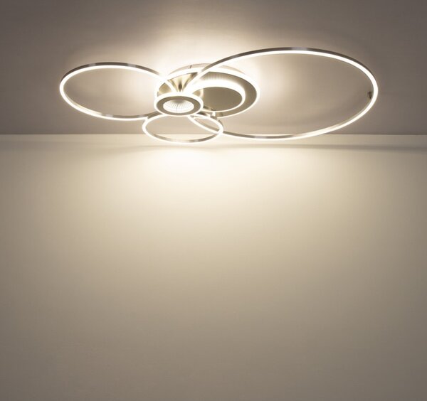 Globo 68278-36 LED přisazené stropní svítidlo BELTRAN | 36W integrovaný LED zdroj | 1990lm | 2700-6000K | dálkové ovládání | stmívač | stříbrná