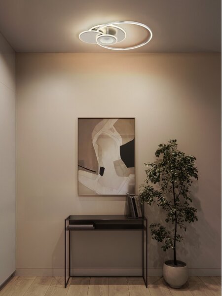 Globo 68278-24 LED přisazené stropní svítidlo BELTRAN | 24W integrovaný LED zdroj | 1200lm | 2700-6000K | dálkové ovládání | stmívač | stříbrná