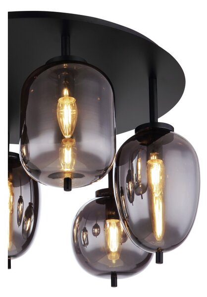 Globo 15345-6D přisazené stropní svítidlo Blacky I 6x40W | E14 - černá, kouřová