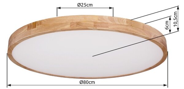 Globo 41745-60 LED stropní svítidlo Rainer 1x60W | 2600lm | 3000-6000K - paměťová funkce, noční režim, stmívatelné, dálkové ovládání, imitace dřeva, bílá