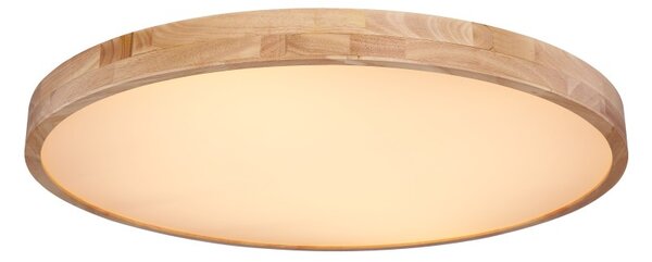 Globo 41745-60 LED stropní svítidlo Rainer 1x60W | 2600lm | 3000-6000K - paměťová funkce, noční režim, stmívatelné, dálkové ovládání, imitace dřeva, bílá
