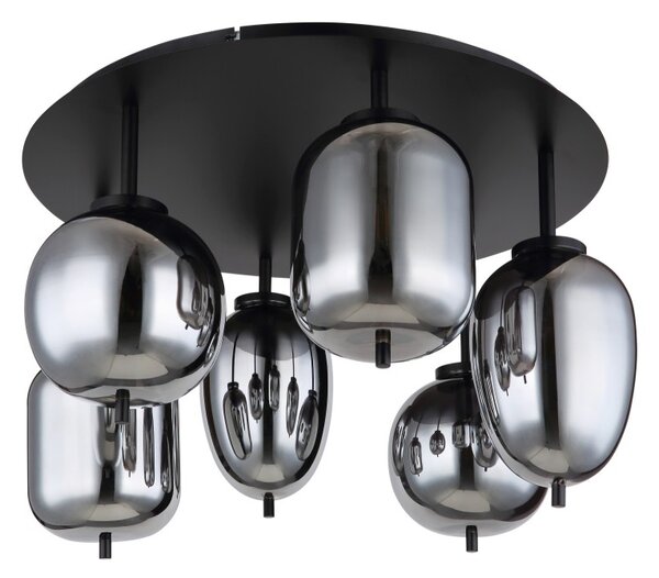 Globo 15345-6D přisazené stropní svítidlo Blacky I 6x40W | E14 - černá, kouřová