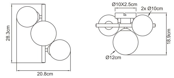 Globo 56133-3W LED přisazené stropní svítidlo Riha 9x3W | 720lm | G9 | 3000K - černá, kouřová