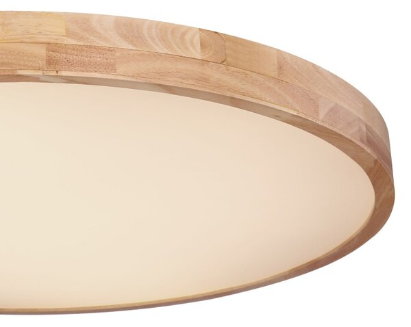 Globo 41745-60 LED stropní svítidlo Rainer 1x60W | 2600lm | 3000-6000K - paměťová funkce, noční režim, stmívatelné, dálkové ovládání, imitace dřeva, bílá