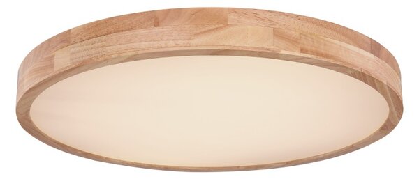 Globo 41745-48 LED stropní svítidlo Rainer 1x48W | 3100lm | 3000-6000K - paměťová funkce, noční režim, stmívatelné, dálkové ovládání, imitace dřeva, bílá