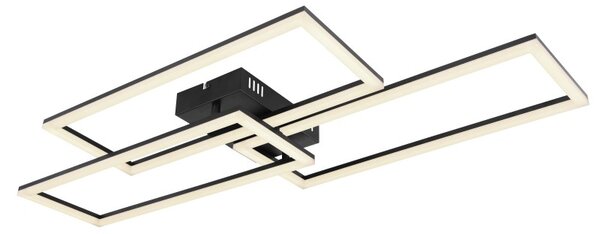 Globo 67247-58 LED přisazené stropní svítidlo Tiny1x58W | 4300lm | 2700-6000K- dálkové ovládání, stmívatelné, paměťová funkce, noční režim, černá, opál