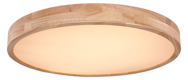Globo 41745-48 LED stropní svítidlo Rainer 1x48W | 3100lm | 3000-6000K - paměťová funkce, noční režim, stmívatelné, dálkové ovládání, imitace dřeva, bílá