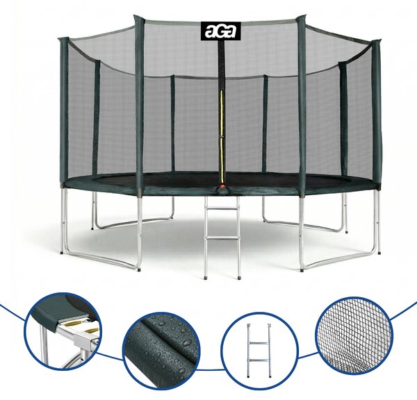 Aga SPORT PRO 366 cm Dark Green + ochranná síť + žebřík