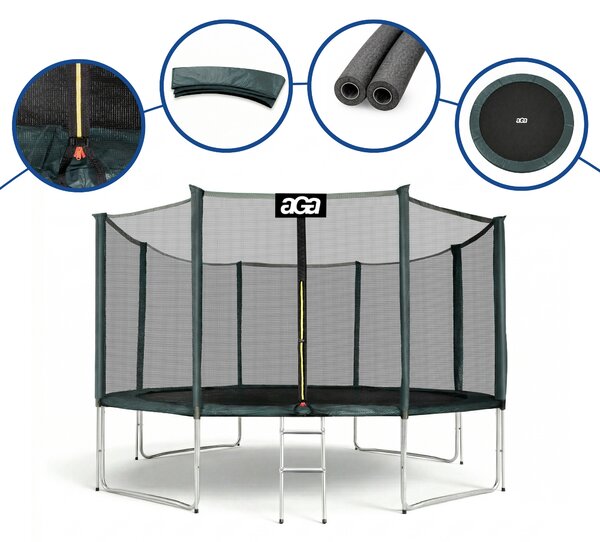 Aga SPORT PRO 366 cm Dark Green + ochranná síť + žebřík