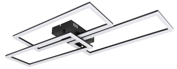 Globo 67247-58 LED přisazené stropní svítidlo Tiny1x58W | 4300lm | 2700-6000K- dálkové ovládání, stmívatelné, paměťová funkce, noční režim, černá, opál