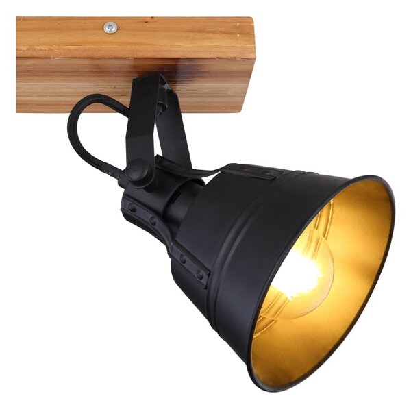Globo 15466S-2 přisazené stropní bodové svítidlo Günther 2x60W | E27 - černá. dřevo