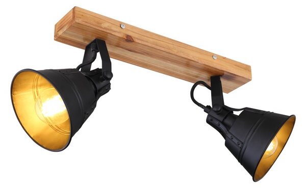 Globo 15466S-2 přisazené stropní bodové svítidlo Günther 2x60W | E27 - černá. dřevo