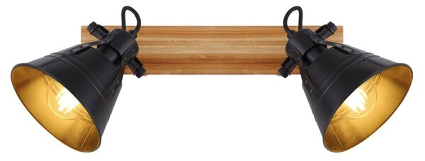 Globo 15466S-2 přisazené stropní bodové svítidlo Günther 2x60W | E27 - černá. dřevo