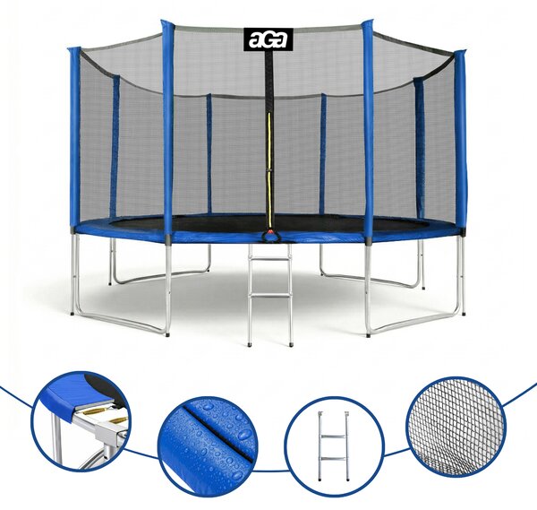 Aga SPORT PRO 366 cm Blue + ochranná síť + žebřík + schodíky