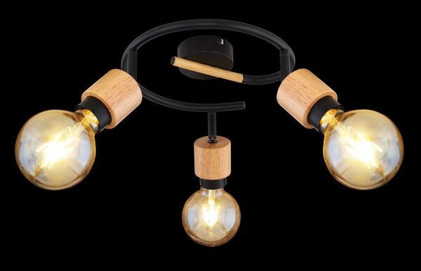 Globo 54031-3 přisazené stropní svítidlo Jorna 3x40W | E27 - hnědá, černá