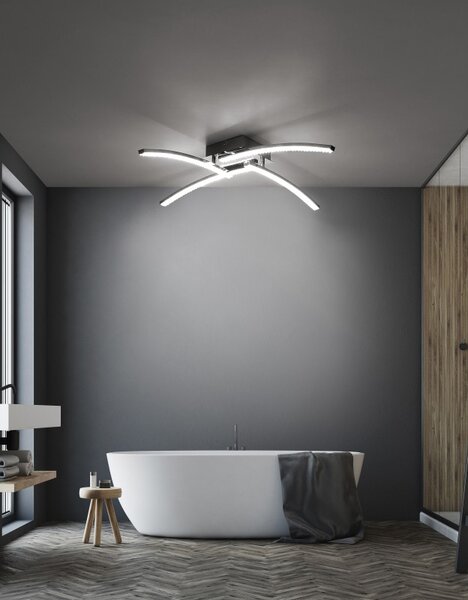 Globo 67169-24IP LED koupelnové přisazené stropní svítidlo Jules 1x24W | 1500lm | 3000-4000-6000K | IP44 - krokové stmívání, chrom