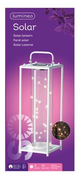 Solární lampa LANTERN WHITE bílá