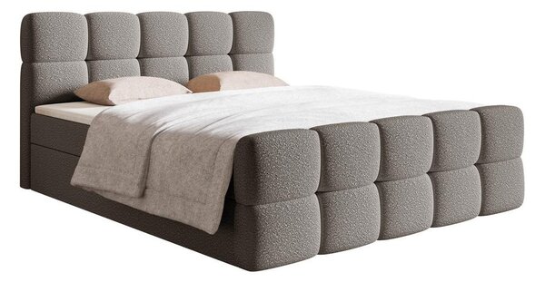 Manželská kontinentální postel 140 cm Cirsten 140C (s roštem a matrací) (s úl. prostorem) (šedá)