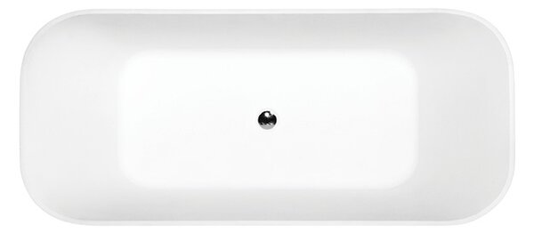 Besco Volně stojící vana z litého mramoru Assos 160x70 Barva: Bílá, Rozměry (cm): 160x70, Typ a barva výpustě: Click-Clack standard, chrom