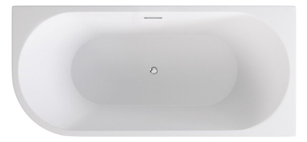 Besco Akrylátová volně stojící rohová vana Zoya BW Matt 150x75 (170x80) bílá/černá Rozměry (cm): 170x80, Typ a barva výpustě: Click-Clack s přepadem, chrom, Orientace: Levá