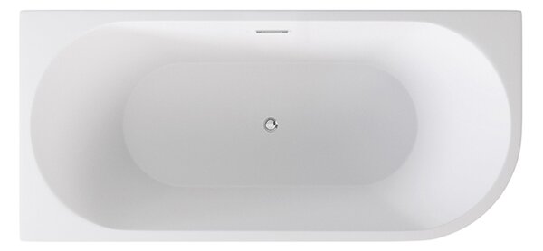Besco Akrylátová volně stojící rohová vana Zoya BW Matt 150x75 (170x80) bílá/černá Rozměry (cm): 170x80, Typ a barva výpustě: Click-Clack s přepadem, chrom, Orientace: Levá