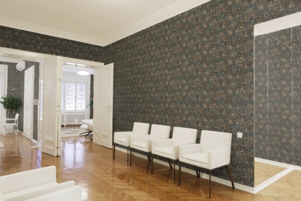 A.S. Création | Vliesová tapeta na zeď New Walls 37391-1 | 0,53 x 10,05 m | zelená, béžová, hnědá