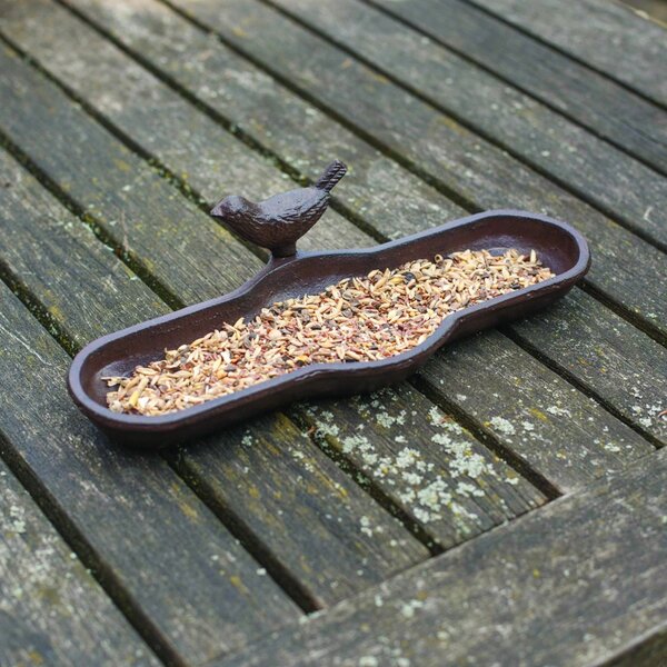Napajedlo pro ptáky Bird, 7x29,5 cm, litina, hnědá