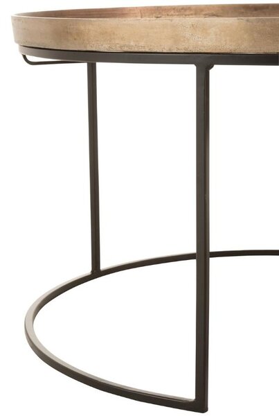 Set tří mosazných konferenčních stolků J-Line Rusty 80 / 70 / 60 cm