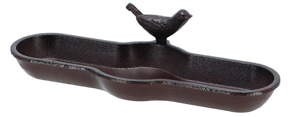 Napajedlo pro ptáky Bird, 7x29,5 cm, litina, hnědá