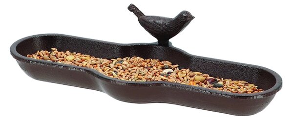 Napajedlo pro ptáky Bird, 7x29,5 cm, litina, hnědá