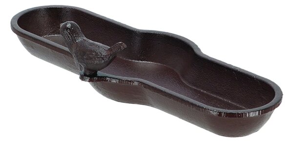 Napajedlo pro ptáky Bird, 7x29,5 cm, litina, hnědá