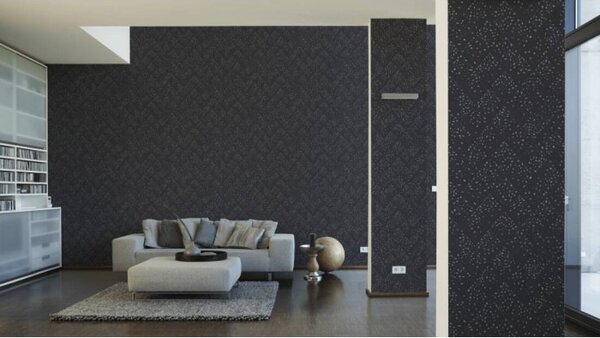 A.S. Création | Vliesová tapeta na zeď New Walls 37394-5 | 0,53 x 10,05 m | černá, metalická, šedá