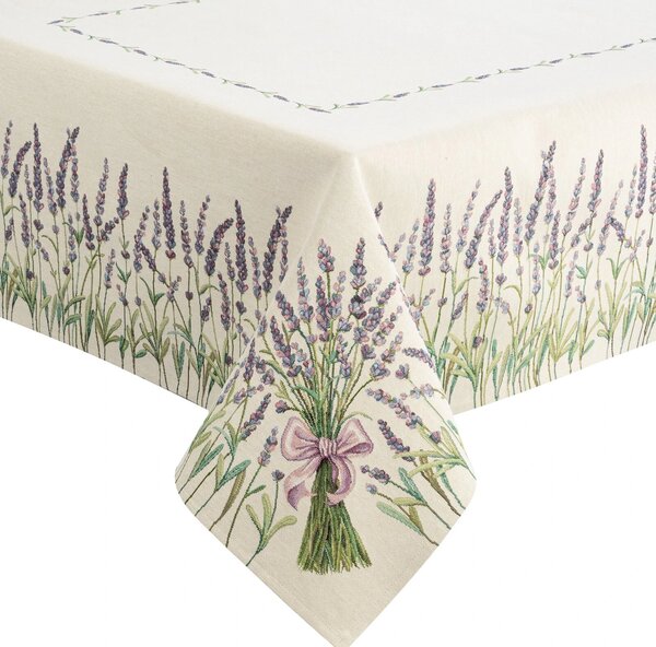 GOBELÍNOVÝ UBRUS LAVENDER 140X180 CM VZOROVANÝ