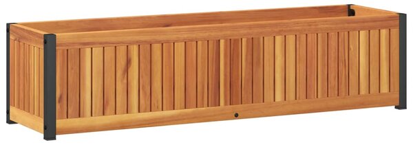 Zahradní truhlík 110x30x27,5 cm masivní akáciové dřevo a ocel