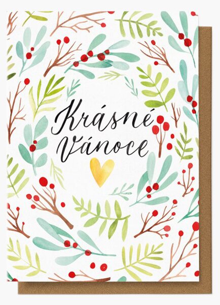 Krásné Vánoce - přání bílé