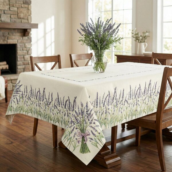 GOBELÍNOVÝ UBRUS LAVENDER 100X100 CM VZOROVANÝ