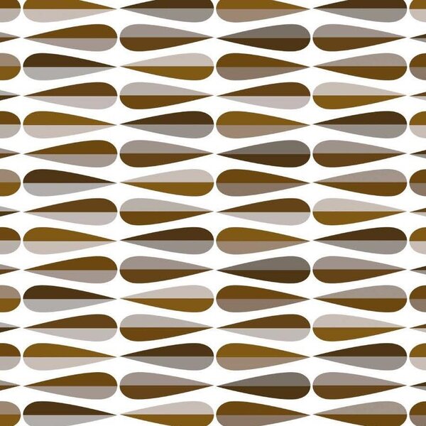 Ubrus PVC 132C, metráž, 20 m x 140 cm, retro geometrický vzor šedo-hnědý, IMPOL TRADE
