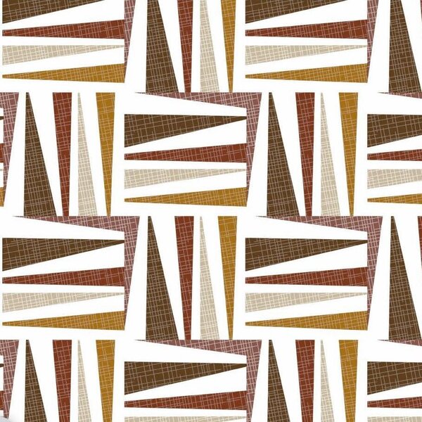 Ubrus PVC 123A, metráž, 20 m x 140 cm, geometrický vzor červeno-bílý, IMPOL TRADE