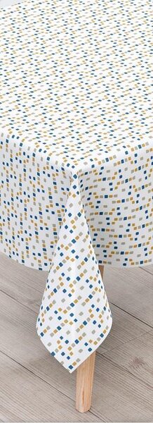 Ubrus PVC 126A, metráž, 20 m x 140 cm, dekorativní čtverečky modro-krémové, IMPOL TRADE