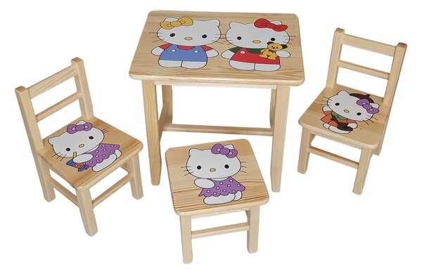 Prckůvsvět dětský Stůl s židlemi Kitty