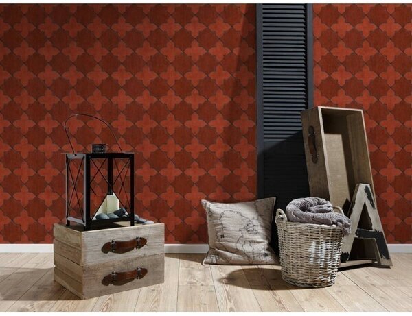 A.S. Création | Vliesová tapeta na zeď New Walls 37421-1 | 0,53 x 10,05 m | červená, černá, šedá