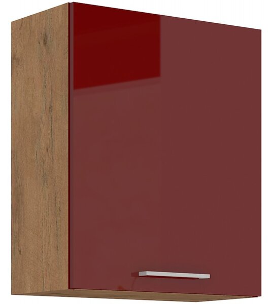 Samostatná horní kuchyňská skříňka 60 cm 03 - VISION - Bordo / Dub lancelot
