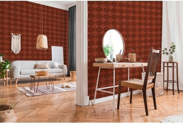 A.S. Création | Vliesová tapeta na zeď New Walls 37421-1 | 0,53 x 10,05 m | červená, černá, šedá