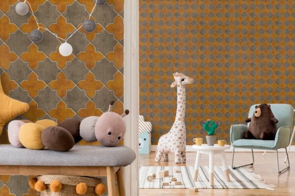 A.S. Création | Vliesová tapeta na zeď New Walls 37421-2 | 0,53 x 10,05 m | béžová, krémová, žlutá