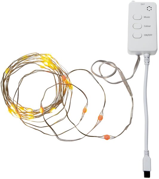 Chytrý LED světelný řetěz Multicolor + White 3 m
