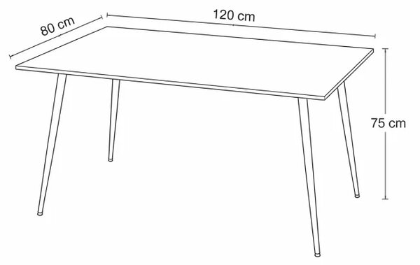 Jídelní stůl CERAMON 120 natural + 4 ks jídelní židle ARIA zelená