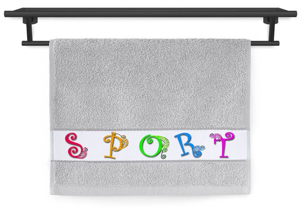 Dětský ručník Veba RUJANA tisk Sport chameleon světlá šedá Velikost: 30x50 cm
