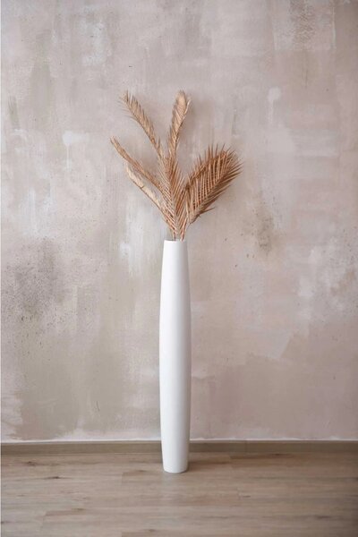 Vysoká váza ISONDRA, sklolaminát, výška 100 cm, bílá