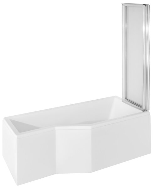 Besco Akrylátová atypická vana s vanovou zástěnou INTEGRA VK 3 150x75 (170x75) Barva: Bílá, Rozměry (cm): 150x75, Orientace: Pravá
